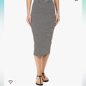 Billabong Black & White Stripe Skirting The Truth Midi Cotton Skirt Size S Small